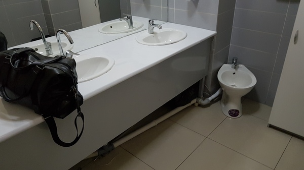 A very unusual toilet. Especially the location of the bidet))) - My, Toilet, Kazakhstan, Cafe, Astana, 