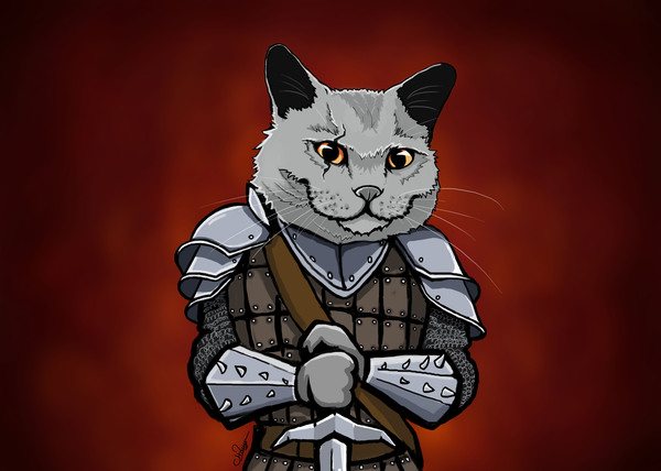 KnidhtCat - My, Knights, cat, Art, Drawing, Knight