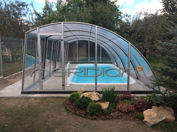 Swimming pool and retractable pool pavilion - My, Swimming pool, , , Landscape, Vacation home, Home construction, 