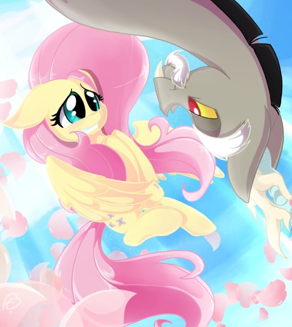 Напугал - My Little Pony, PonyArt, Fluttershy, Discord