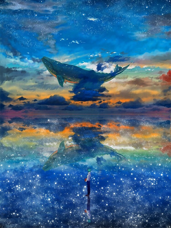 Blue whale - Whale, Fantasy, Incredible, Space, Art, Images