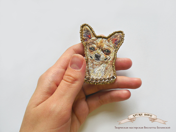 Brooches with hand embroidery from Violetta Belinskaya, workshop Azure Dove, Togliatti. - My, Satin stitch embroidery, Embroidery, , Handmade, Longpost