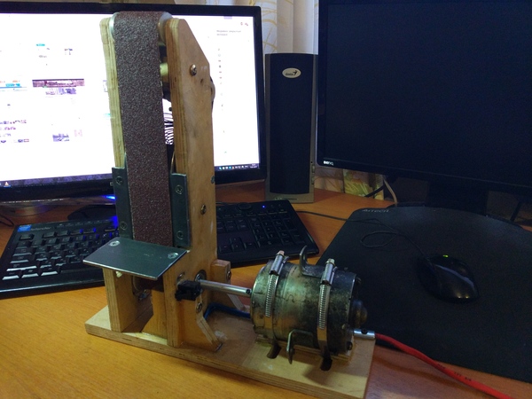 Belt grinder at home - My, With your own hands, From improvised means, Grinder, Fake, Longpost, Woodworking