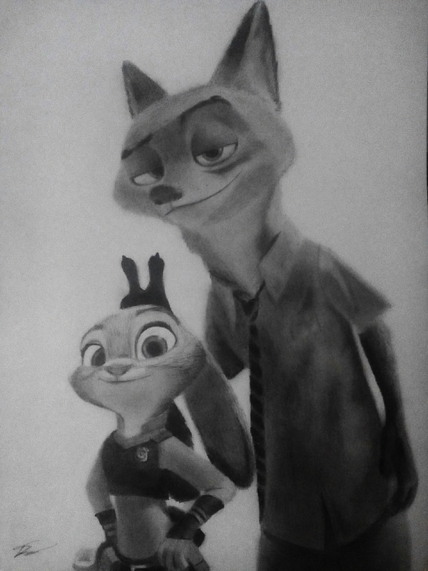 Nick and Judy - Zootopia, Nick and Judy, Drawing