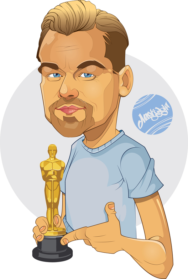 Hollywood Stars - Drawn Cartoons! - My, Art, Celebrities, Oscar, Los Angeles, Illustrations, Movies, Leonardo DiCaprio, Longpost