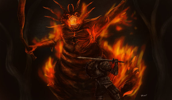   Dark Souls (by OniRuu)  4 Dark Souls, Demon Firesage, Centipede Demon, Bed of Chaos, Sanctuary Guardian, Knight Artorias, 