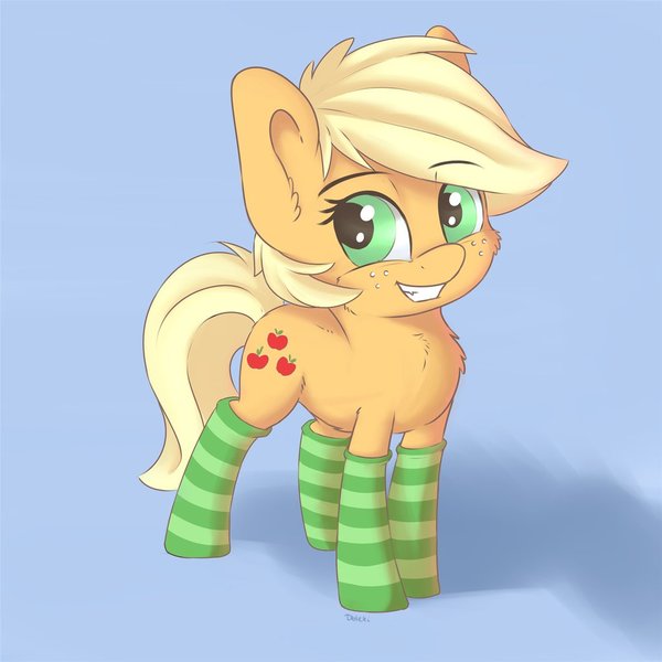 How do you like my new socks? - My little pony, Applejack, MLP Socks, Dbleki