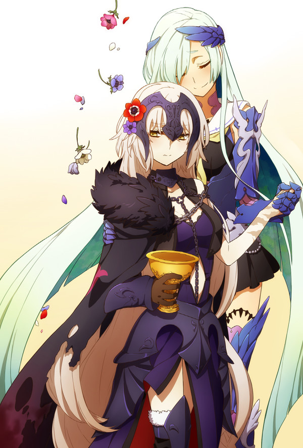 Alter Jeanne and Brynhilde - Art, Anime art, Fate grand order, Joan of Arc, Brynhildr, Yuri, , Longpost