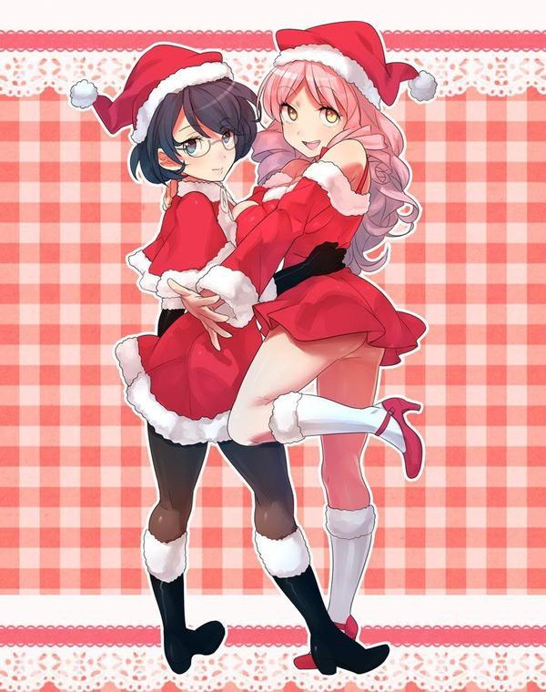 Sexy Christmas - Katawa shoujo, Shizune Hakamichi, Shiina Mikado, Anime art, Anime, Not anime, Visual novel