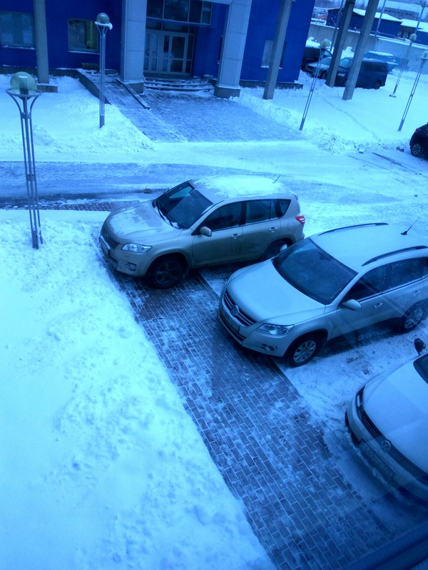 When you don't want the wheels of your car to freeze in the snow - My, Master, Car, Parking