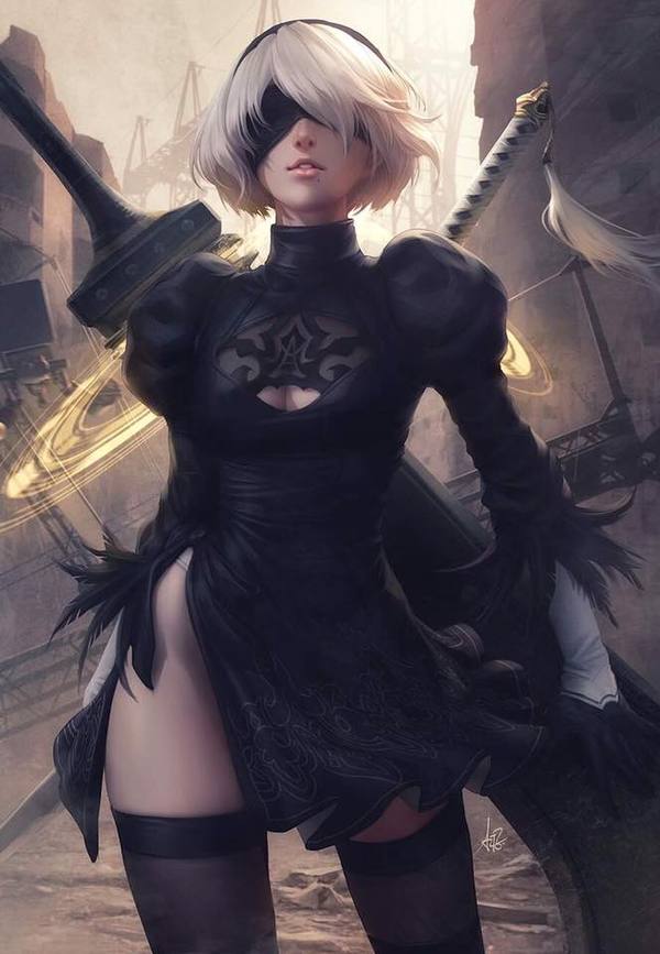 Game art - NIER Automata, Yorha unit No 2 type B, Art, Game art, Games