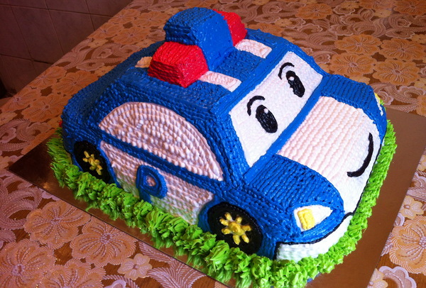 Cake Robocar Poli - My, Cake, Food, Dessert, Bakery products, Car, Robocar Paulie