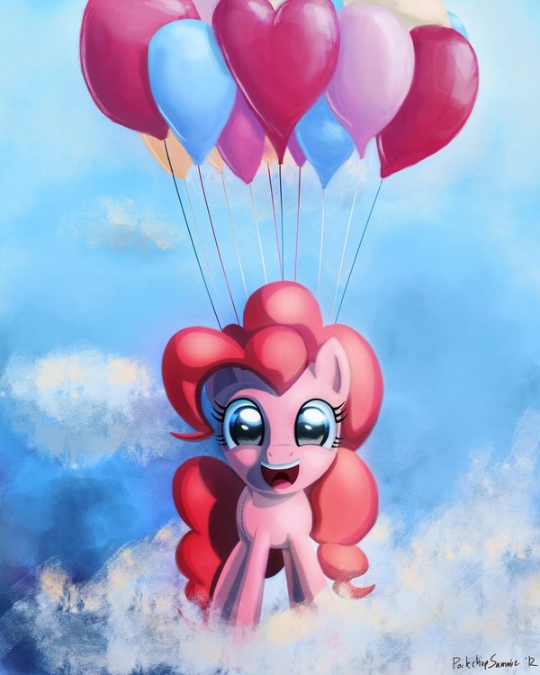 Pinkie Pie in the Sky - Fly, Pinkie Pie, PonyArt, Небо, My Little Pony, Воздушные шарики