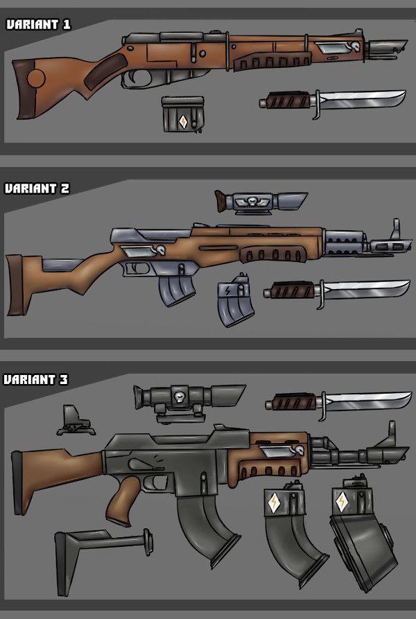 Lasgun concepts for your Valhalla Guard - My, Warhammer 40k, Lazgan, Concept, Imperial guard, Drawing, Mixsan