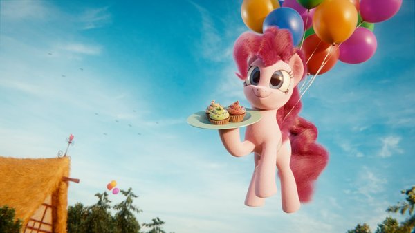 Служба доставки кексов - PonyArt, My Little Pony, Капкейки, Воздушные шарики, Pinkie Pie