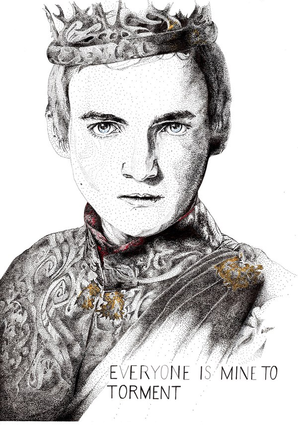 Joffrey Baratheon dotwork 30x40 - Game of Thrones, Joffrey, Dotwork, Portrait, Art, Joffrey Baratheon