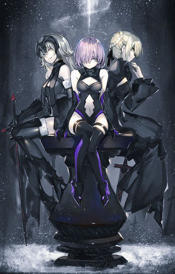 Суровые красотки - Арт, Anime Art, Fate-Stay Night, Fate Grand Order, Jeanne Alter, Shielder, Mashu Kyrielight, Saber Alter