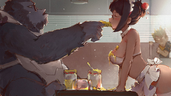 Кто-то сказал арахисовое масло? - NSFW, Overwatch, Mei, Winston, Арахисовое масло, Банан, Красивая девушка