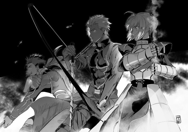 Ready to Fight - Saber, Archer, Lancer, Fate, Fate-stay night, Anime art, Anime