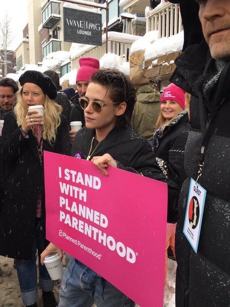 It seems to be an ordinary photo from a women's march, but what is Lukashenka doing there?! - Alexander Lukashenko, Politics, Women's March, Kristen Stewart