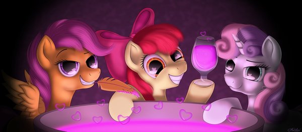 Hey! You need some love potion! My Little Pony, Ponyart, Scootaloo, Applebloom, Sweetie Belle, Love potion, Awalex