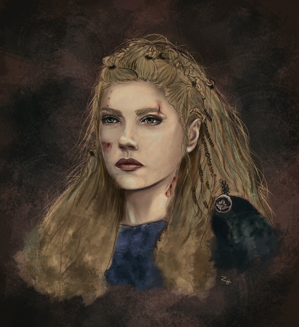 Lagertha - My, Lagertha, Ragnar, Art, Portrait, Викинги, TV series Vikings, Creation, Drawing