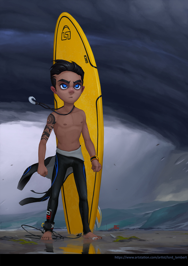 SURFER - My, Boy, Surfer, Surfing, Storm, Sea, Illustrations, Digital drawing