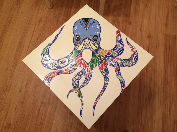 Acrylic octopus on an IKEA table - My, IKEA, Acrylic, , With your own hands