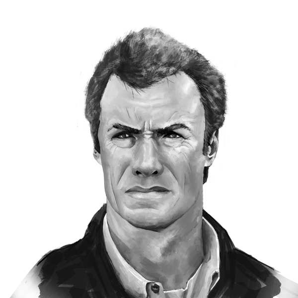 Clint Eastwood - My, Clint Eastwood, Black and white, Longpost