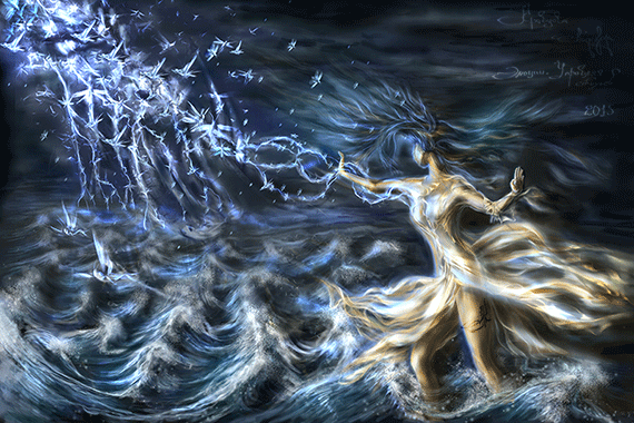 Emotion is an element - My, Element, Emotions, Art, Sea, Lightning, Wave, Passion, Girls
