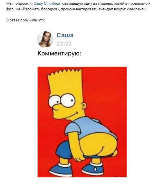 Decent answer - Hack Bloggers, Sasha Spielberg, In contact with, Screenshot, Comments, , The Simpsons