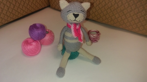 Aminenko - Amigurumi, Knitting, My, , cat