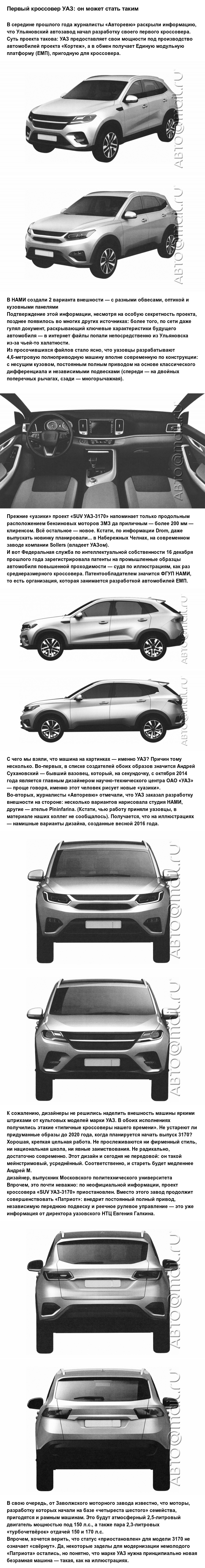 Первый кроссовер УАЗ: он может стать таким. Ссылка новость в комментариях.