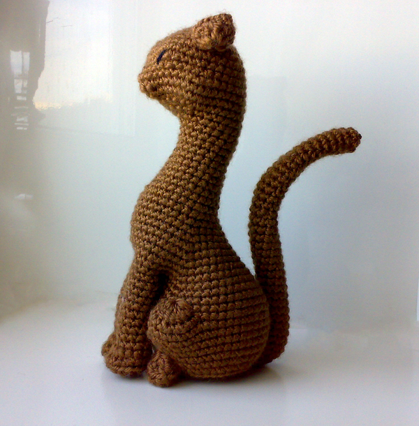 knitted kitty - My, Knitting, Amigurumi, Needlework, Toys