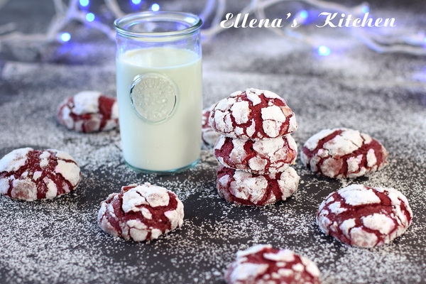 Crack Cookie Red Velvet - My, Cookies, Red Velvet, Recipe, Bakery products, Cooking