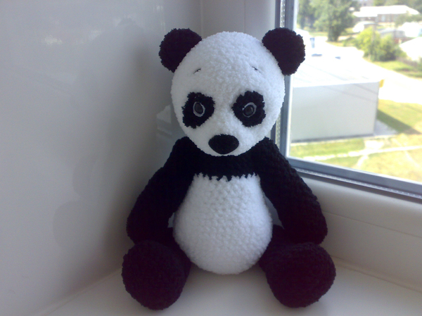 Knitted panda. - My, Knitting, Amigurumi, Needlework, Toys, Longpost