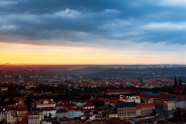 Sunset in Prague. - My, Prague, Sunset, Landscape, Photo, The photo, Beautiful view, Longpost