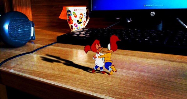 Well, how do you work here if you don’t want to interfere with them - My, Woody Woodpecker, Waltz, Work, Table, Photoshop