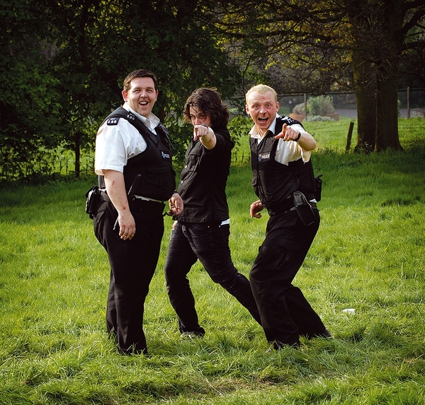 Behind the scenes of the film Sort of tough cops - Movies, Behind the scenes, Kind of cool leggings, Simon Pegg, Nick Frost, Edgar Wright, Longpost