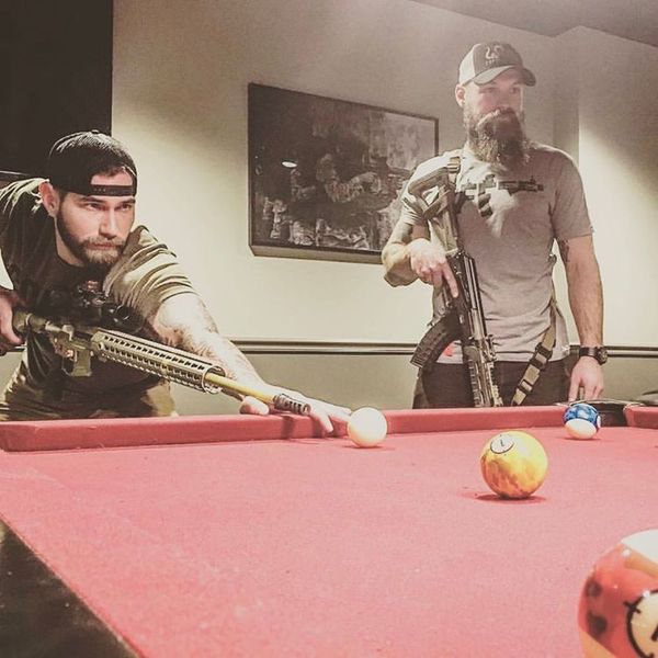 When the usual billiards fed up - Billiards, Weapon, Beard