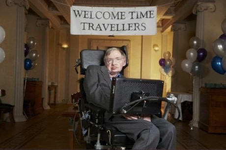 Stephen Hawking Meets Time Travelers - Stephen Hawking, Time travel, A Brief History of Time