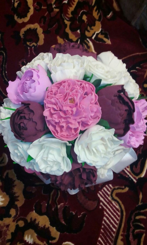 Bridal bouquet. What material do you think?) - My, Flowers, Handmade, Longpost
