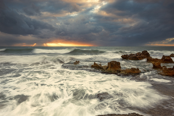 Mediterranean Sea - My, Sea, Storm, Sunset, Clouds, Wave