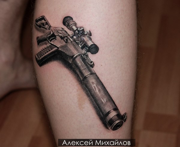 Shaft - black and white tattoo - My, Tattoo, Weapon, Tattoo artist, , Tattoo, Beautiful