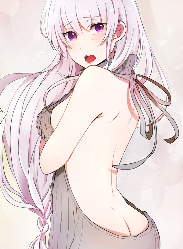 Emilia - Аниме, Anime Art, Re:Zero Kara, Emilia, Virgin killer sweater