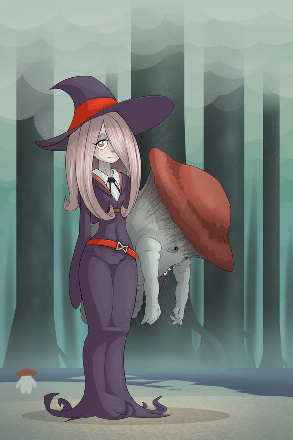 Sucy manbavaran - Anime art, Anime, Little witch academia, Sucy manbavaran, Crossover, Games, Dark souls, Limebreaker