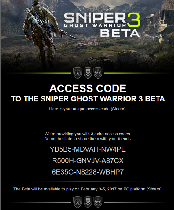 SNIPER GHOST WARRIOR 3 BETA - My, Beta, Sniper Ghost Warrior, Freebie