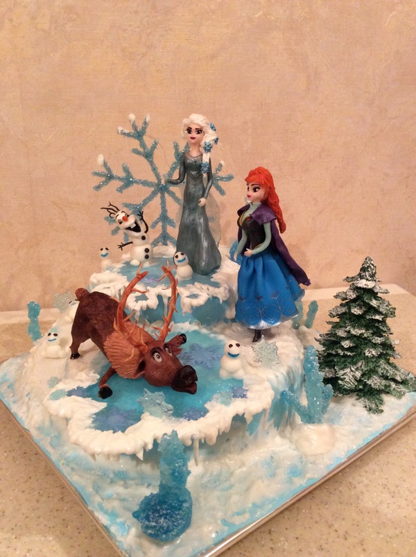 My Frozen Cake - My, Cake, Cartoons, Cold heart, Children, Confectionery, Holidays, Yummy, Elsa, Longpost