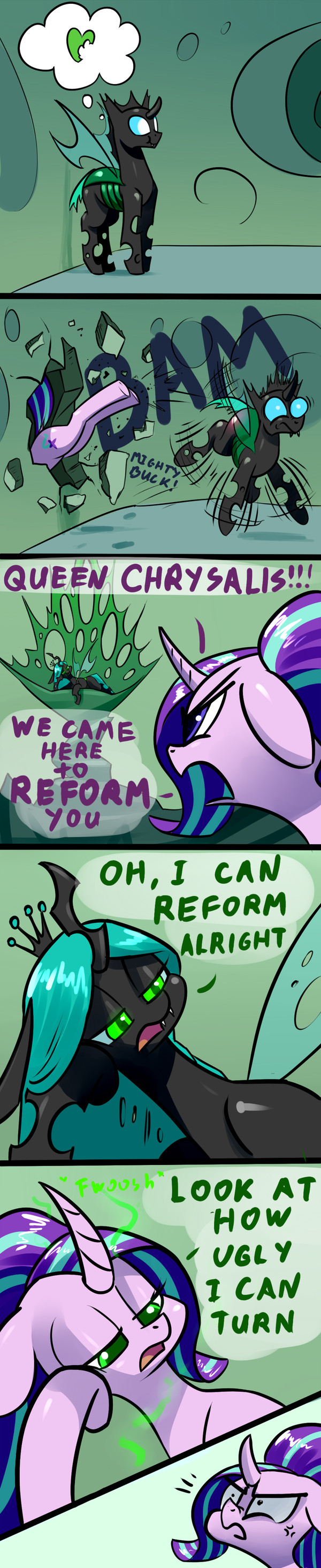 modified - Underpable, Longpost, Comics, Trolling, Starlight Glimmer, Queen chrysalis, My little pony