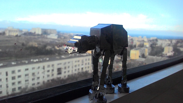 AT-AT metal 3D puzzle from China - Walker, Iron, With your own hands, Longpost, Modeling, My, 3D modeling, Star Wars, At-At